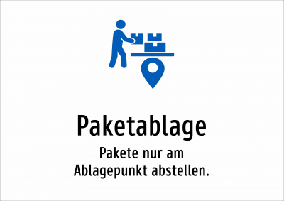 Paketablage - Pakete nur am Ablagepunkt abstellen.