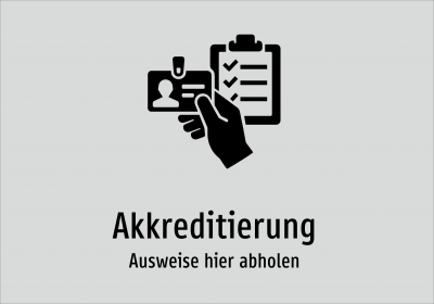 Akkreditierung - Ausweise hier abholen
