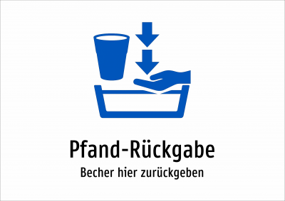 Pfand-Rückgabe - Becher hier zurückgeben