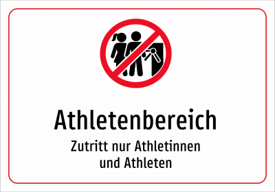 Athletenbereich - Zutritt nur Athletinnen und Athleten