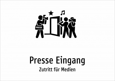 Presse Eingang - Zutritt für Medien