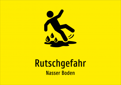 Rutschgefahr - Nasser Boden
