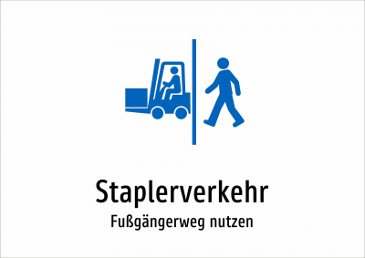 Staplerverkehr - Fußgängerweg nutzen