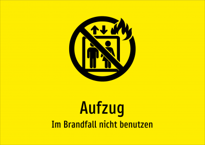 Aufzug - Im Brandfall nicht benutzen