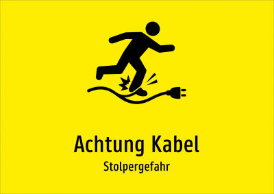 Achtung Kabel - Stolpergefahr
