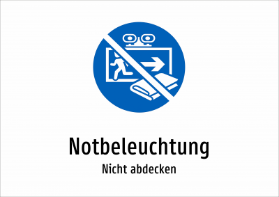 Notbeleuchtung - Nicht abdecken