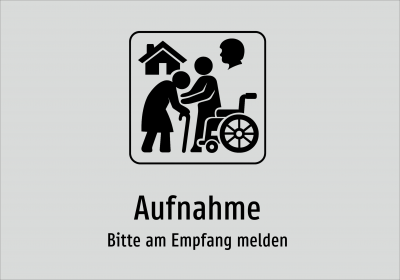 Aufnahme - Bitte am Empfang melden