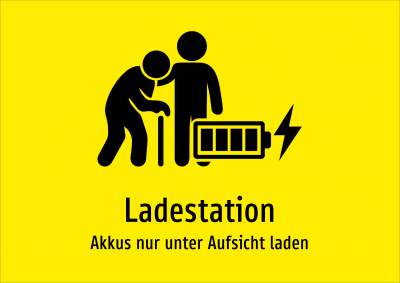 Ladestation - Akkus nur unter Aufsicht laden