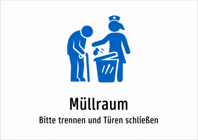 Müllraum - Bitte trennen und Türen schließen