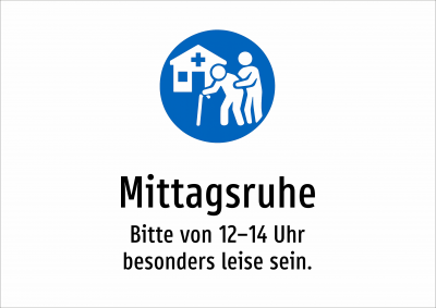 Mittagsruhe - Bitte von 12–14 Uhr besonders leise sein.
