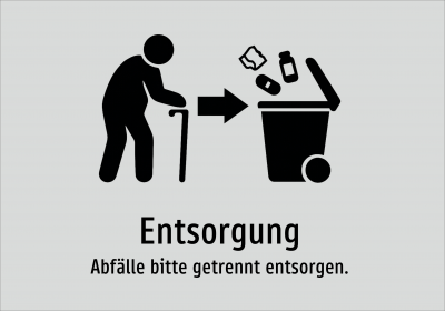 Entsorgung - Abfälle bitte getrennt entsorgen.