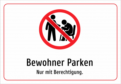Bewohner Parken - Nur mit Berechtigung.