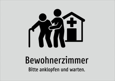 Bewohnerzimmer - Bitte anklopfen und warten.