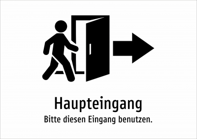 Haupteingang - Bitte diesen Eingang benutzen.