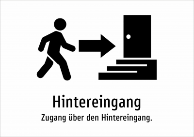 Hintereingang - Zugang über den Hintereingang.