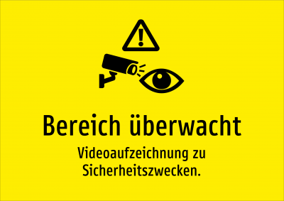 Bereich überwacht - Videoaufzeichnung zu Sicherheitszwecken.
