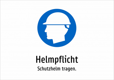 Helmpflicht - Schutzhelm tragen.