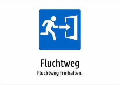 Fluchtweg - Fluchtweg freihalten.