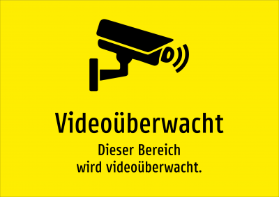 Videoüberwacht - Dieser Bereich wird videoüberwacht.