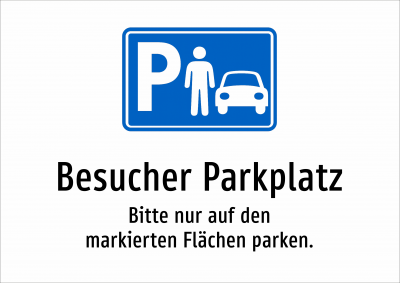 Besucher Parkplatz - Bitte nur auf den markierten Flächen parken.