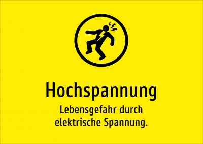 Hochspannung - Lebensgefahr durch elektrische Spannung.