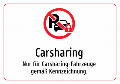 Carsharing - Nur für Carsharing-Fahrzeuge gemäß Kennzeichnung.