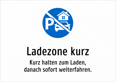 Ladezone kurz - Kurz halten zum Laden, danach sofort weiterfahren.