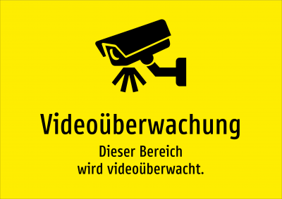 Videoüberwachung - Dieser Bereich wird videoüberwacht.