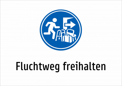 Fluchtweg freihalten