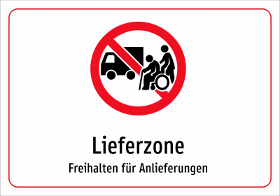 Lieferzone - Freihalten für Anlieferungen