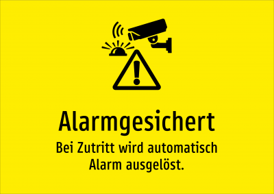 Alarmgesichert - Bei Zutritt wird automatisch Alarm ausgelöst.