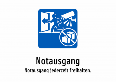 Notausgang - Notausgang jederzeit freihalten.