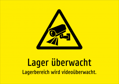 Lager überwacht - Lagerbereich wird videoüberwacht.
