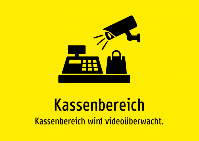 Kassenbereich - Kassenbereich wird videoüberwacht.