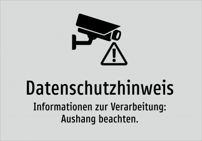 Datenschutzhinweis - Informationen zur Verarbeitung: Aushang beachten.