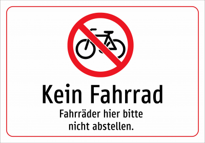 Kein Fahrrad - Fahrräder hier bitte nicht abstellen.
