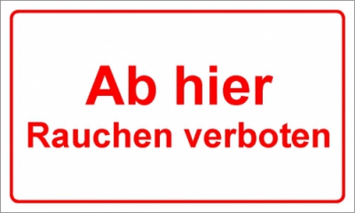 Ab hier rauchen verboten