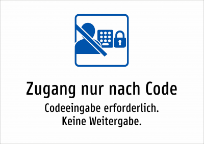 Zugang nur nach Code - Codeeingabe erforderlich. Keine Weitergabe.