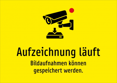 Aufzeichnung läuft - Bildaufnahmen können gespeichert werden.