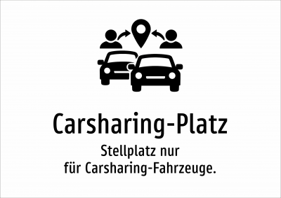 Carsharing-Platz - Stellplatz nur für Carsharing-Fahrzeuge.