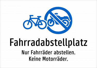 Fahrradabstellplatz - Nur Fahrräder abstellen. Keine Motorräder.