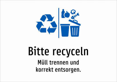Bitte recyceln - Müll trennen und korrekt entsorgen.