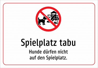 Spielplatz tabu - Hunde dürfen nicht auf den Spielplatz.