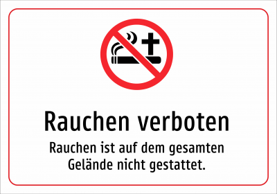 Rauchen verboten - Rauchen ist auf dem gesamten Gelände nicht gestattet.