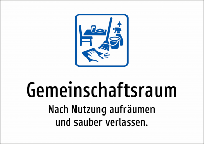 Gemeinschaftsraum - Nach Nutzung aufräumen und sauber verlassen.
