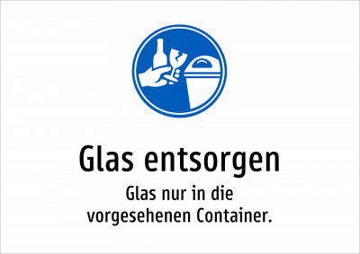 Glas entsorgen - Glas nur in die vorgesehenen Container.