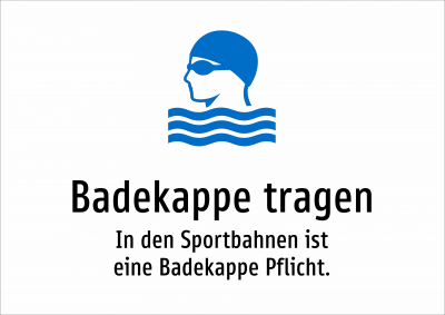 Badekappe tragen - In den Sportbahnen ist eine Badekappe Pflicht.
