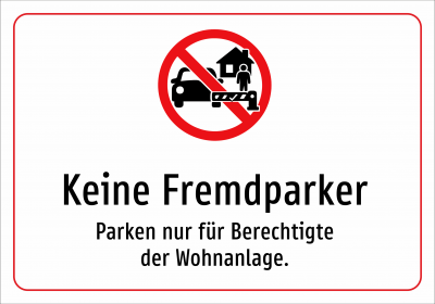 Keine Fremdparker - Parken nur für Berechtigte der Wohnanlage.