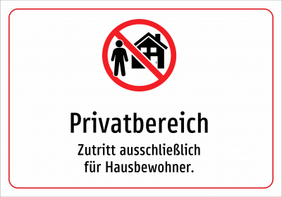 Privatbereich - Zutritt ausschließlich für Hausbewohner.