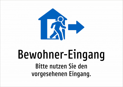 Bewohner-Eingang - Bitte nutzen Sie den vorgesehenen Eingang.